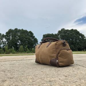 กระเป๋าเดินทางผ้าใบหนัง OEM ผู้ผลิตส่งออก กระเป๋าเดินทางกันน้ำสำหรับวันหยุดสุดสัปดาห์ รุ่น LCTB-0074 - Product Image 6