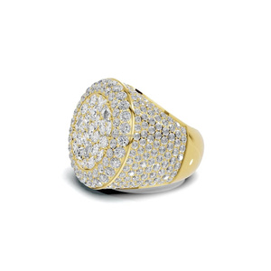 Luxury Women's 925 Sterling Silver Moissanite Diamond <b>Cocktail</b> <b>Ring</b> Pave and Halo Setting Flower Mixed Shape Wedding Jewelry - Product Image 3