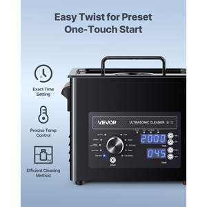Nettoyeur à ultrasons professionnel 3L avec commande par bouton, panier en acier inoxydable pour le nettoyage des montres, des pièces de monnaie et plus encore, usage commercial - Product Image 3