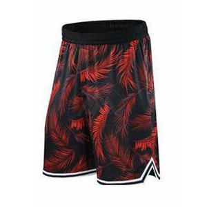 Pantalones Cortos de Baloncesto para Hombre con Estampado Tropical Rojo, 100% Algodón, Cintura Elástica, Secado Rápido, Deportivos Casuales - Product Image 3
