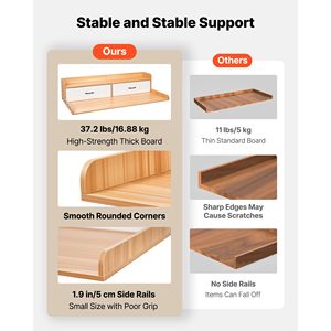 Supporto da appoggio per lavatrice/asciugatrice con struttura in legno 54 x 27,5 pollici, 2 cassetti e 2 ganci - Product Image 6
