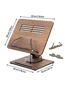 Soporte de Madera para Libros, Soporte para Libros de Cocina, Soporte para Laptop, Soporte para Tablet, Reposapapeles de Madera, Soporte para Recetas de Cocina, Organizador de Escritorio, Soporte Portátil para Dispositivos - Product Image 4