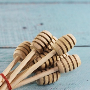 Palitos de madera para miel, de madera sin acabar, pulidos a espejo, ecológicos, con mango largo, juego de 3 piezas para camping - Product Image 2