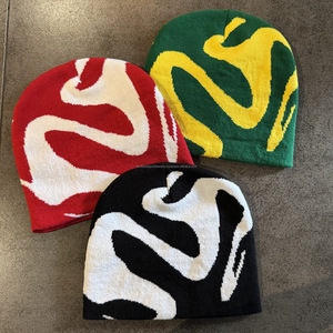 Gorro de Punto Acrílico de Alta Calidad con Patrón Geométrico Unisex, Gorro de Invierno Estilo Urbano para Adultos, 56-58CM, Servicio OEM - Product Image 2