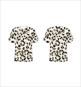 Camiseta de Manga Corta con Estampado de Leopardo para Hombre, Cuello Redondo, Corte Regular, Transpirable, de Poliéster Tejido, Estilo Casual - Product Image 6