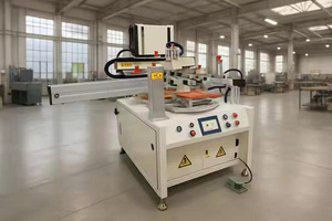 HH-1830 6-Station Automatic Rotary Screen Printer New <b>Model</b> for Flat Plastic Metal Glass Surface Printing - Product Image 2