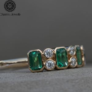 Charm Jewells IGI Certified 3 GM <b>Silver</b> Rose Gold Plated Cushion Cut Moissanite <b>Eternity</b> Band <b>Ring</b> Prong Setting Women's <b>Ring</b> - Product Image 5