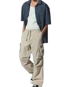 High Quality Cotton Twill Cargo Trousers for <b>Men</b> <b>Elasticated</b> Drawstring <b>Waist</b> Relaxed Fit Casual Comfort Wear Wholesale Price - Product Image 1