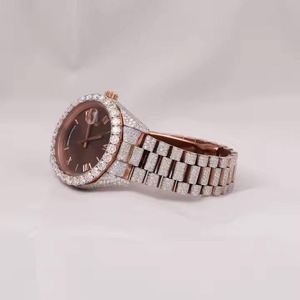 Reloj de Cuarzo Moissanite, Acero Inoxidable, Cristal de Zafiro, Esfera Analógica Digital de Lujo, Unisex, para Hombre y Mujer, Regalo Personalizado - Product Image 3