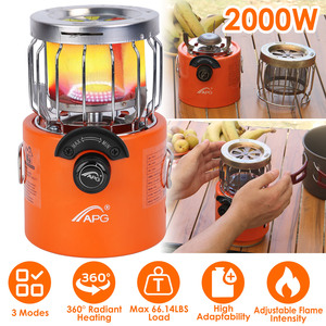 Fornello da campeggio portatile 2000W 2-in-1 a Gas con riscaldamento radiante a 360 gradi 3 modalità per riscaldamento esterno tenda escursionismo picnic BBQs - Product Image 3