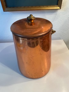 Olla de Cobre Redonda de Diseño Vintage con Tapa, Utensilios de Cocina de Metal Duradero con Asa de Aleación de Zinc - Product Image 5