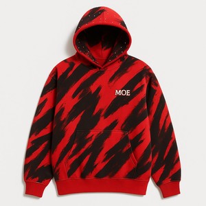 Sweat-shirts à capuche pour hommes de qualité supérieure, imprimés abstraits, surdimensionnés, en molleton épais, personnalisables avec strass, fournisseur de vêtements OEM à marque privée - Product Image 2