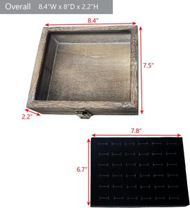 MOOCA - Exhibidor de Joyas de Madera con 36 Anillos, Exhibidor de Joyas de Madera con Tapa de Vidrio Templado, Caja de Almacenamiento de Joyas - Product Image 5