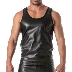 Tank Top <b>Latex</b> Second Skin Black Slim Fit <b>Mens</b> Gothic Fetish Clubwear Stretch Party Night Fashion Statement - Product Image 4