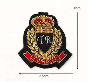 Insignia de Lujo Bordada a Mano con Hilo de Oro y Plata, Efecto 3D en Relieve, Resistente al Agua, Tamaño Personalizable, para Blazer - Product Image 3