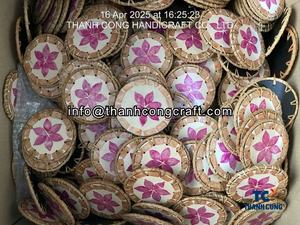 Ensemble de sous-verres en rotin tissé à la main du Vietnam avec incrustation de coquillages Article de décoration fait main pour les acheteurs en vrac Restaurants Hôtels - Product Image 5