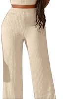 Nouveaux ensembles décontractés pour femmes, haut à manches courtes uni et pantalon large, en provenance du Bangladesh