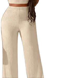 Nouveaux ensembles décontractés pour femmes, haut à manches courtes uni et pantalon large, en provenance du Bangladesh - Product Image 2