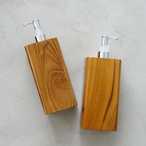 Dispensador de jabón y jabonera de madera natural hechos a mano, los más vendidos, para encimera de baño, accesorios modernos para baño. - Product Image 3
