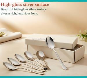 Juego de Cucharas y Tenedores de Acero Inoxidable con Acabado Espejo Extra Brillante, Moderno y de Lujo para Bodas y Cenas - Product Image 6