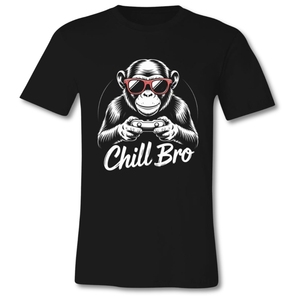 Camiseta con gráfico de mono gamer Chill Bro |   Línea de Ropa Deportiva Premium para Esports, Fabricación de Ropa Casual con Diseños Gráficos de Alta Calidad - Product Image 2