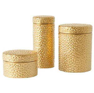 Juego de Tres Recipientes Cilíndricos para Alimentos, Acabado Dorado Cepillado, con Tapa Abatible, a Prueba de Humedad, para Almacenamiento en Despensa, Disponible al por Mayor - Product Image 2
