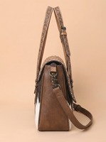 Sac à bandoulière fourre-tout décontracté en cuir véritable à imprimé animal vintage avec fermeture éclair unique, écologique, pour le travail