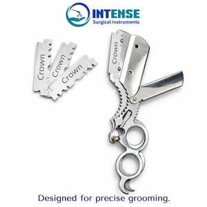 OEM Professional Barber <b>Razor</b> Black <b>Straight</b> <b>Edge</b> Shaving Shavette with 4 Free <b>Razor</b> Blades - Product Image 1