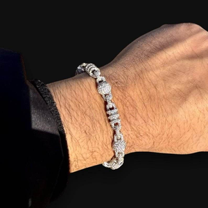 Luxury Moissanite 925 Silver Iced Out <b>Bracelet</b> <b>White</b> <b>Gold</b> Link <b>Bracelet</b> Pave Statement Hip Hop Fine Jewelry Gift <b>For</b> <b>Men</b> Women - Product Image 1