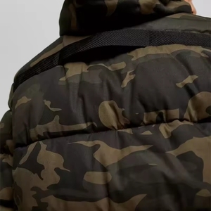 Men's Camouflage Hooded Puffer Jacket Windproof <b>Thick</b> <b>Winter</b> <b>Coat</b> Polyester Filling Casual Style Zipper Closure - Product Image 2