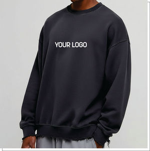 Sweat-shirt streetwear brodé sur mesure, haute qualité, 100% coton, coupe ample pour homme, manches régulières, design OEM - Product Image 1