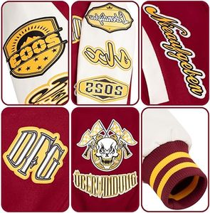 Comfortable Winter Warm <b>Men</b> Letterman <b>Jacket</b> <b>Thin</b> Stand Collar Front Logo Windproof Breathable Quick Dry Eco-Friendly - Product Image 5