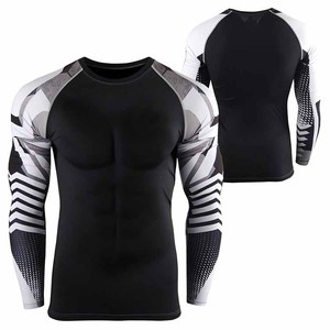 Camiseta de compresión transpirable de manga larga con logotipo personalizado de alta calidad, 100% algodón/spandex, estampado por sublimación, Fortleo - Product Image 2
