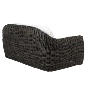 Contemporary Outdoor Rattan Sofa Two Seat With White Cushions Waterproof Garden Furniture UV Resistant PE Wicker Design - Product Image 5