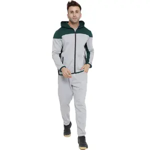 Fashion Sportswear Men's Custom Brand Logo 2 <b>Pc</b> Zip up Cotton Tracksuit Sweatsuit Jogger Suit Men Track Suit <b>Set</b> - Product Image 1