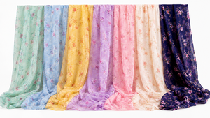 Tissu en organza de polyester écologique imprimé sur mesure, léger, scintillant, soyeux, à motifs floraux, brodé, pour jupes et rideaux - Product Image 5