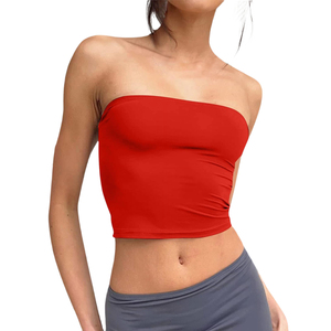 Vente en gros de débardeurs tube pour femmes, personnalisables (logo et couleur), style simple et décontracté, pour les vacances d'été et les tenues de resort - Product Image 5