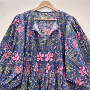 Vestido Casual Midi para Mujer, Tejido 100% Algodón, Liso, Manga Corta, Cintura Imperio, Estilo Babydoll, Cuello en V, Holgado, Funcional - Product Image 2