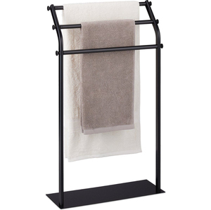 Elegant Style Freestanding Towel Stand Rack Black Metal Towel Stand <b>Floor</b> Standing Bathroom <b>Accessory</b> For Home & Hotel Use - Product Image 3