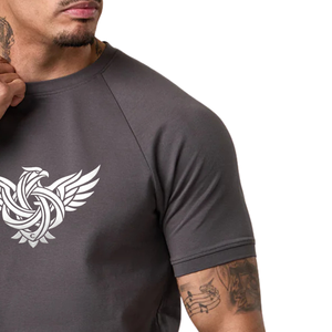 Custom Casual Men's <b>Charcoal</b> Grey 100% Cotton Oversized Gym <b>T</b>-<b>Shirt</b> Quick Dry Breathable Summer Workout Athletic Activewear - Product Image 6