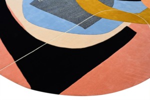 Alfombra Redonda Abstracta Orbit – Lana de Nueva Zelanda Hecha a Mano |   Alfombra Moderna de Diseño Artístico - Product Image 3