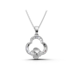 Collier pendentif floral bleu en or 18 carats avec pierre précieuse de laboratoire |   Pendentif de luxe en bijouterie fine - Product Image 2