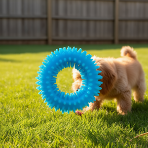 Juguete para perros Yommy Spiked Circle, anillo masticable de 15 cm para mascotas - Product Image 3
