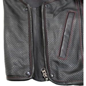 Chaleco de Motocicleta para Hombre en Cuero Vacuno Genuino con un Corte Tradicional Diseñado para una Comodidad Diaria y un Confort Atemporal Simple - Product Image 4
