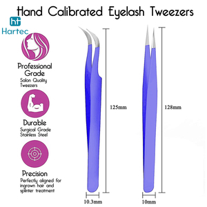 Premium Quality Durable Beauty High-Performance Smooth Purple Coating Stainless Steel Eyelash Extension and Volume Tweezers - Product Image 3