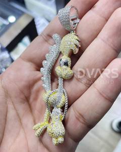 Pendentif en argent 925 motif dessin animé avec sac à monnaie, personnalisé, serti de moissanite, bijoux hip-hop en argent sterling 925 - Product Image 4