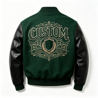 Veste de baseball en cuir de qualité supérieure Layenne, manches en cuir, veste de baseball épaisse, veste de baseball personnalisée avec logo, veste de baseball professionnelle