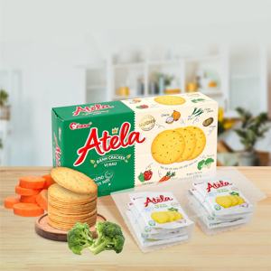 Craquelins croustillants aux légumes HALAL Atela 150g Sachets Biscuits au goût sucré et salé Texture croustillante à faible teneur en glucides Produit FMCG - Product Image 2