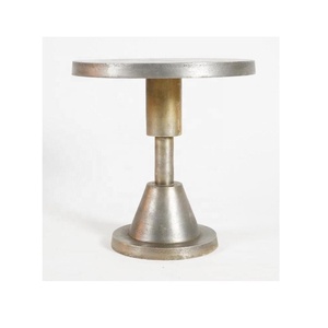 Lot de 3 tables d'appoint rondes dorées en aluminium, centre de table de salon, table de chevet en métal moderne - Product Image 6