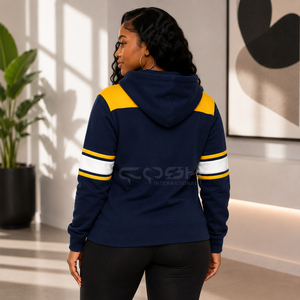 เสื้อฮู้ด Cosh International Sorority Sisterhood สีกรมท่า-เหลือง แบบลำลอง มีกระเป๋าและเชือกผูกด้านหน้า - Product Image 4